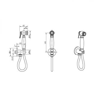 Гигиенический душ Boheme Brillante без держателя хром 406/2